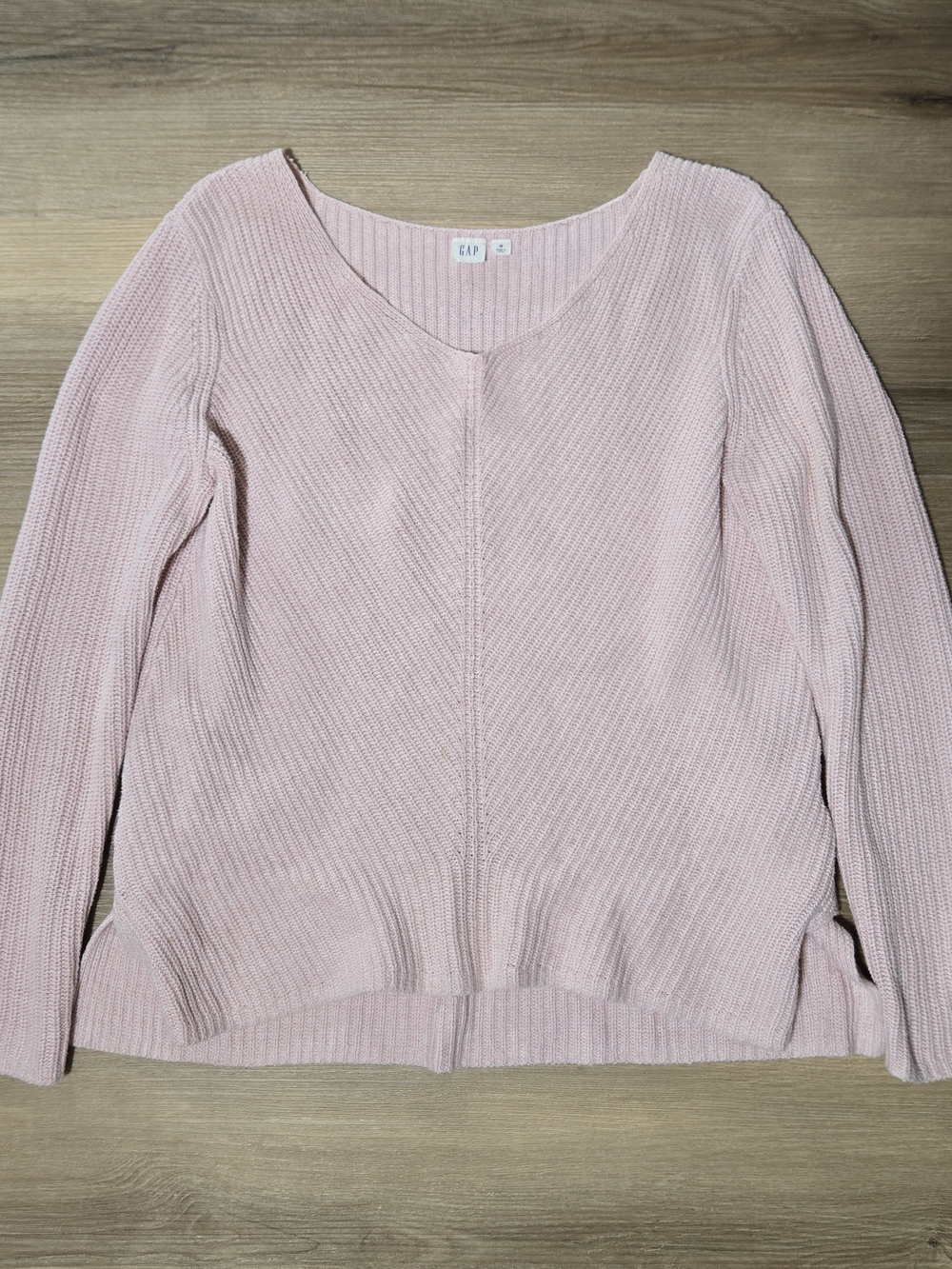 GAP Light Blush Pink V-Neck Knit Pullover